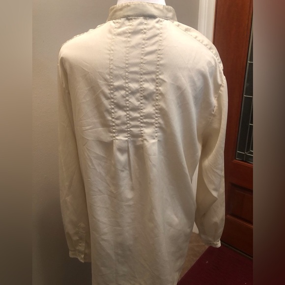 Vintage Candlelight Ivory High Neck Blouse from FML Sport Made in Hong Kong - Picture 4 of 12